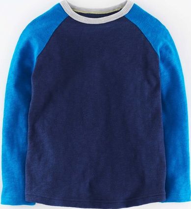 Mini Boden, 1669[^]34961284 Colourblock Raglan T-shirt Navy/Cobalt Mini