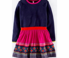 Mini Boden Colourful Knitted Dress, Navy Fair Isle 34386235