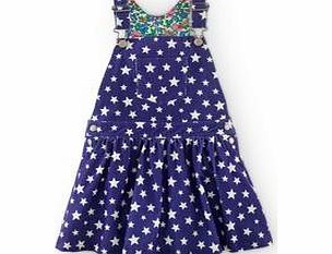 Mini Boden Cord Dungaree Dress, Jewel Blue Galaxy,Bright
