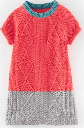 Mini Boden, 1669[^]35133289 Cosy Cable Knitted Dress Washed Red Mini Boden,