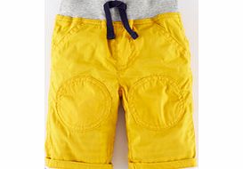 Mini Boden Cosy Knee Patch Trousers, Yellow,Slate,Fairway