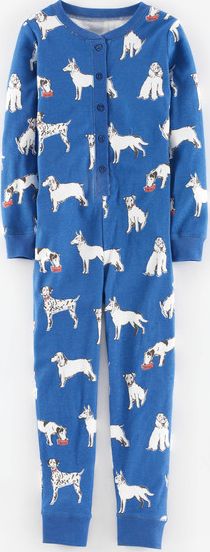 Mini Boden, 1669[^]34969089 Cosy Printed All-in-one Washed Bluebell Woof