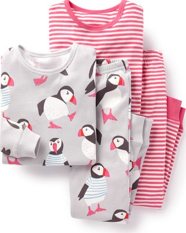 Mini Boden, 1669[^]35268549 Cosy Twin Pack Long Johns Light Grey Puffins