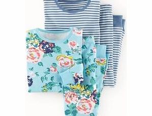 Mini Boden Cosy Twin Pack Long Johns, Pale Blue English