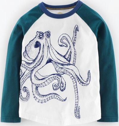Mini Boden, 1669[^]34978767 Creatures of the Deep T-shirt Ecru/Octopus Mini