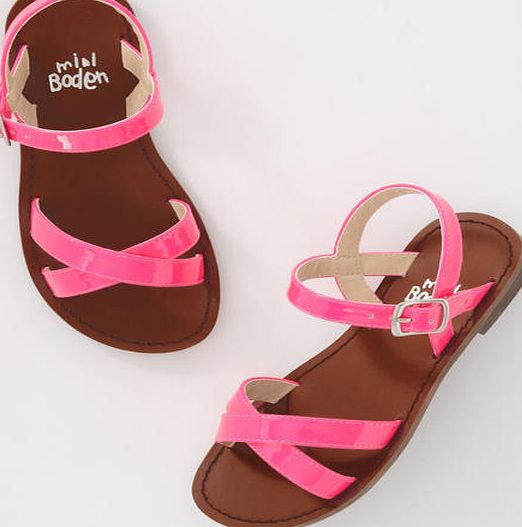 Mini Boden Crossover Sandals, Festival Pink Patent 33882002