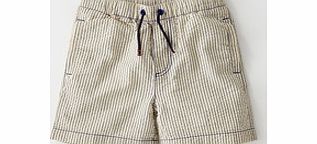 Mini Boden Drawstring Shorts, Navy Seersucker,Stone,Dippy