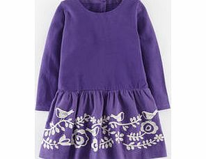 Mini Boden Embroidered Folk Dress, Violet 34298877