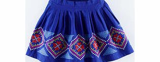 Mini Boden Embroidered Folk Skirt, Violet Blue Colour Pop
