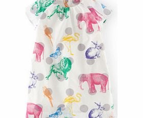 Mini Boden Fun Printed Dress, Ecru Animal Parade,Regatta