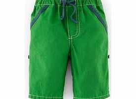 Mini Boden Fun Roll-up Trousers, Tennis Green,Multi