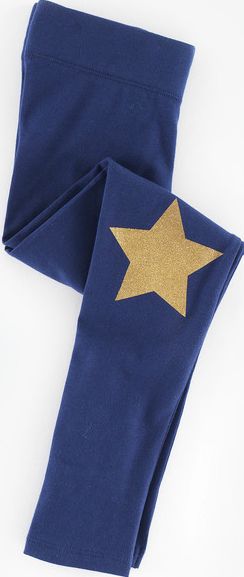 Mini Boden, 1669[^]35247212 Glitter Star Print Leggings Navy/Gold Mini