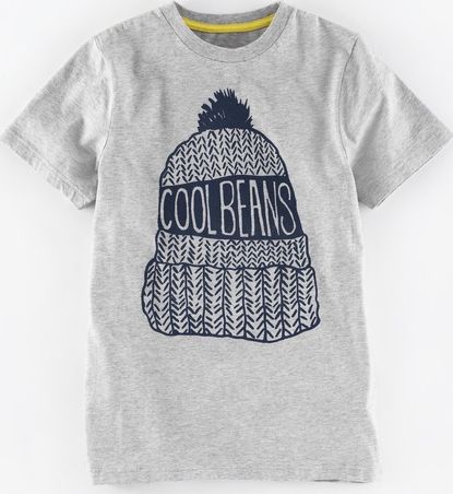 Mini Boden, 1669[^]34930750 Graphic T-shirt Grey Marl/Cool Beans Mini Boden,