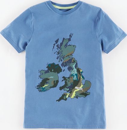Mini Boden, 1669[^]34930586 Graphic T-shirt Sail Blue/British Isles Mini