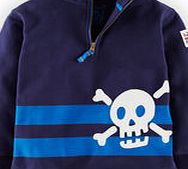 Mini Boden Half Zip Sweatshirt, Navy Skull 34518241