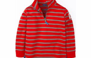 Mini Boden Half Zip Sweatshirt, Red/Cloud,Navy/Bone 34240051