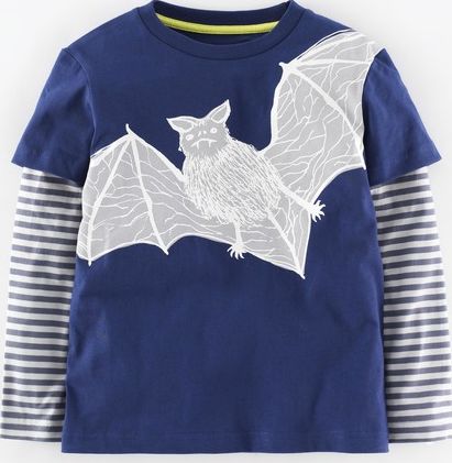 Mini Boden, 1669[^]34963538 Halloween T-shirt Navy/Bat Mini Boden, Navy/Bat