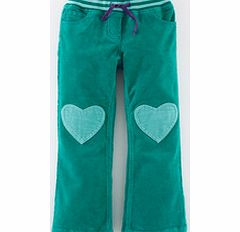 Mini Boden Heart Patch Trousers, Jade Cord,Pink Lady