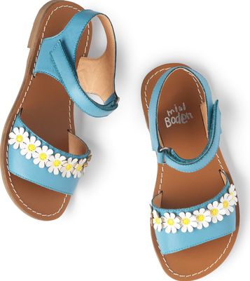 Mini Boden, 1669[^]34593111 Holiday Sandals Vintage Blue/Daisies Mini Boden,