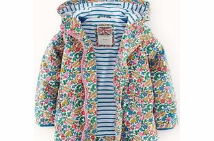 Mini Boden Jersey Lined Anorak, Multi Spring,Hot Coral