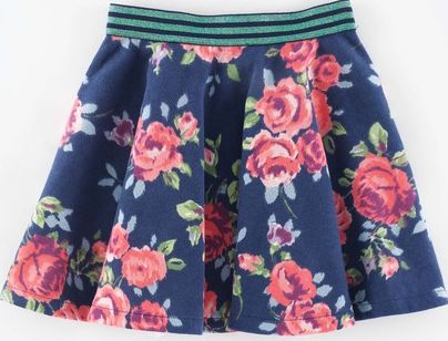 Mini Boden, 1669[^]34898932 Jersey Twirly Skirt Navy Painted Rose Mini