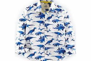 Mini Boden Jurassic Shirt, Blue Camo Dino,Khaki Camo Dino
