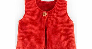 Mini Boden Knitted Cosy Gilet, Cream,Hot Coral 34545798