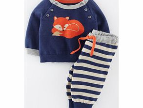Mini Boden Knitted Play Set, Navy/Sleeping Fox,Duck