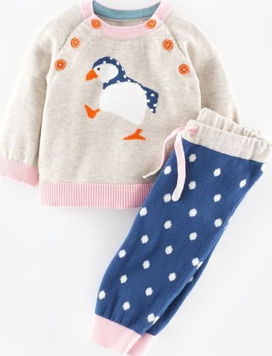 Mini Boden, 1669[^]34981324 Knitted Play Set Oatmeal Marl/Puffin Mini Boden,