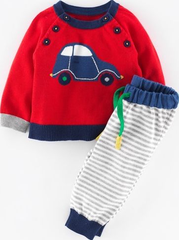 Mini Boden Knitted Play Set Rockabilly Red/Toy Car Mini