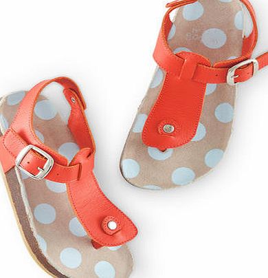 Mini Boden Leather Cork Sandals, Coral 34525220