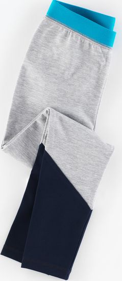 Mini Boden Panelled Athletic Bottoms Grey Marl/Atomic Blue