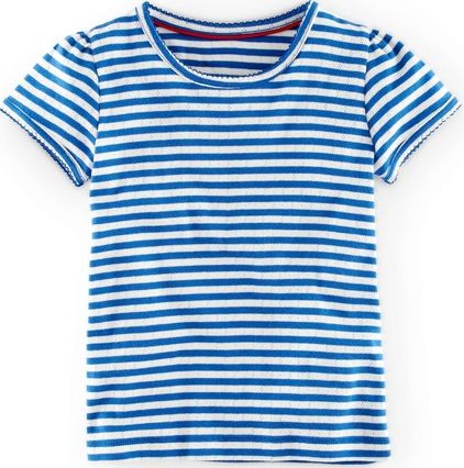 Mini Boden, 1669[^]34537027 Pretty Pointelle T-shirt Polka Blue Stripe Mini