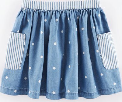 Mini Boden Pretty Printed Skirt Denim Mini Boden, Denim