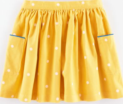 Mini Boden, 1669[^]34991588 Pretty Printed Skirt Yellow Spot Cord Mini