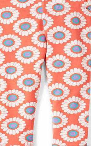 Mini Boden Printed Cropped Leggings Hot Coral 60s Daisy