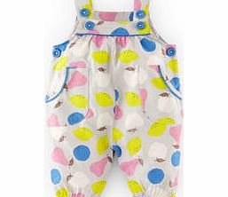 Mini Boden Printed Jersey Dungarees, Dusty Blue Flower