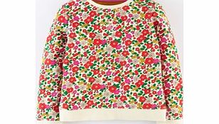 Mini Boden Printed Sweatshirt, Rosy Pink Flowerbed,Grey
