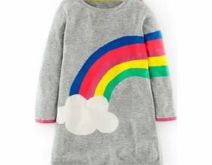 Mini Boden Rainbow Knitted Dress, Grey Marl 34558312
