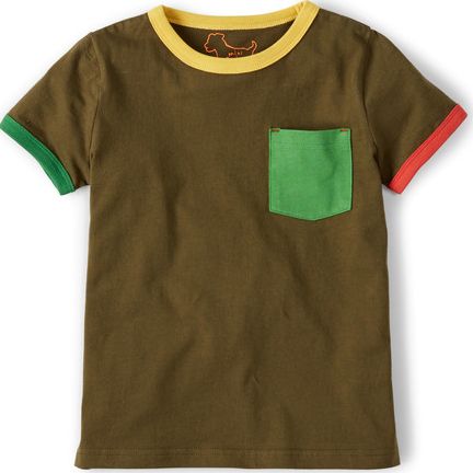 Mini Boden, 1669[^]34804690 Ringer T-shirt Khaki/Tennis Green Mini Boden,