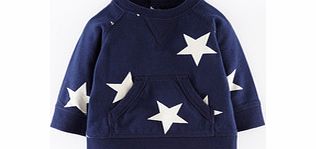 Mini Boden Star Print Cosy Top, Navy/Ecru Stars,Grey