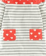 Mini Boden Stripy Hotchpotch Dress, Bright Coral Sweetheart