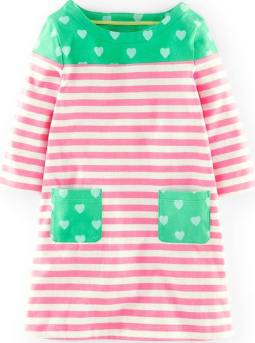 Mini Boden Stripy Hotchpotch Dress Pea Sweetheart Mini
