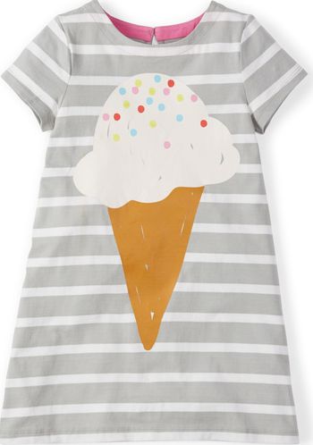 Mini Boden Stripy Logo Dress Seal Ice Cream Mini Boden,