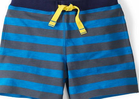 Mini Boden Stripy Sweatshorts Bright Blue/ Slate Mini