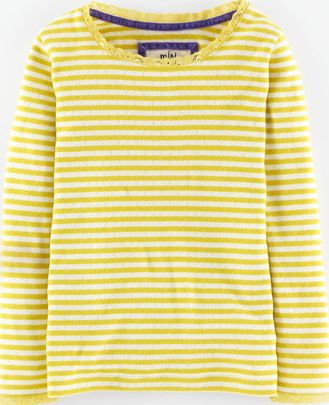 Mini Boden, 1669[^]35011006 Super Soft Pointelle T-shirt Lime Tree Stripe