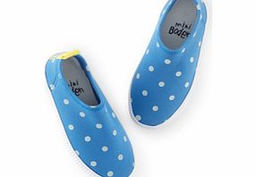 Mini Boden Surf Shoes, Polka Blue/ Ecru Spot,Hot Coral/