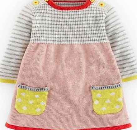 Mini Boden Sweet Knitted Dress Provence Pink/Sunglow Stripe