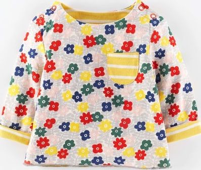 Mini Boden, 1669[^]34987156 Sweet Reversible T-shirt Flower Stamp/Yellow
