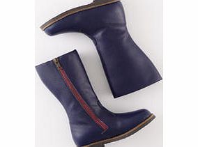 Mini Boden Tall Leather Boots, Blue,Ruby,Silver